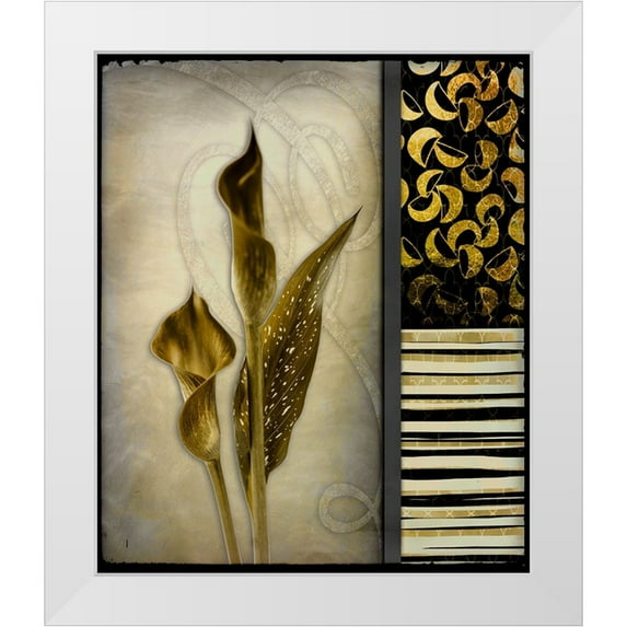 LightBoxJournal 20x23 White Modern Wood Framed Museum Art Print Titled - Gold Lily 1