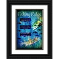 thumbnail image 1 of LightBoxJournal 23x32 Black Ornate Wood Framed with Double Matting Museum Art Print Titled - Fishing Rules, 1 of 4