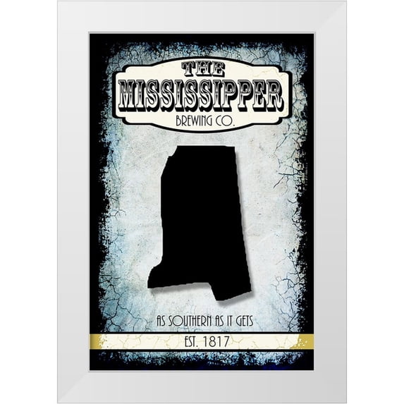 LightBoxJournal 23x32 White Modern Wood Framed Museum Art Print Titled - States Brewing Co_Mississippi
