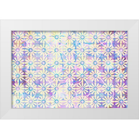 LightBoxJournal 24x17 White Modern Wood Framed Museum Art Print Titled - Cherry Blu Pattern 02