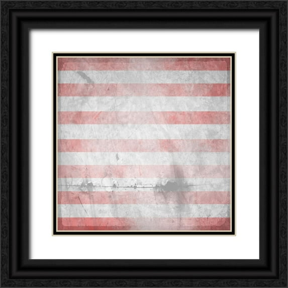 LightBoxJournal 26x26 Black Ornate Wood Framed with Double Matting Museum Art Print Titled - American Born Free Sign Collection V8