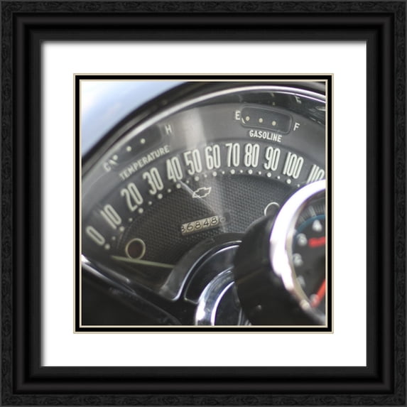 LightBoxJournal 26x26 Black Ornate Wood Framed with Double Matting Museum Art Print Titled - Antique Garage 7