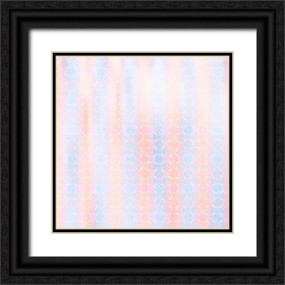 LightBoxJournal 26x26 Black Ornate Wood Framed with Double Matting Museum Art Print Titled - Apple Blossoms Pattern 04