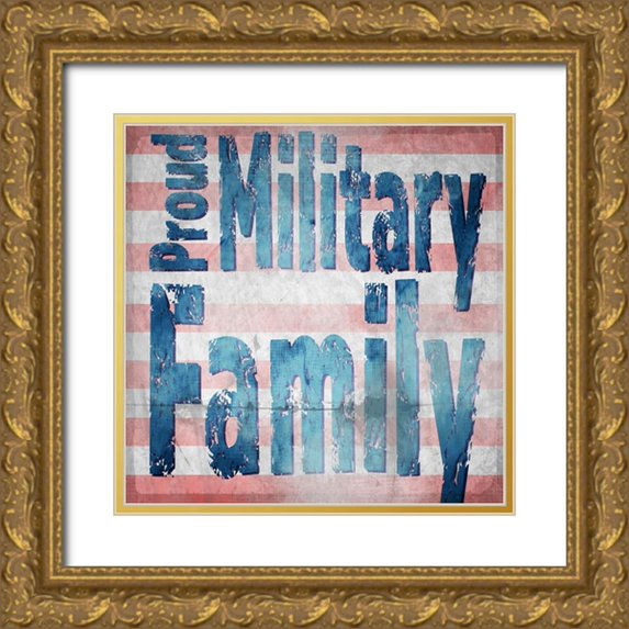 LightBoxJournal 26x26 Gold Ornate Wood Framed with Double Matting Museum Art Print Titled - American Born Free Sign Collection 5