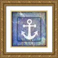 thumbnail image 1 of LightBoxJournal 26x26 Gold Ornate Wood Framed with Double Matting Museum Art Print Titled - Beach House Anchor, 1 of 4