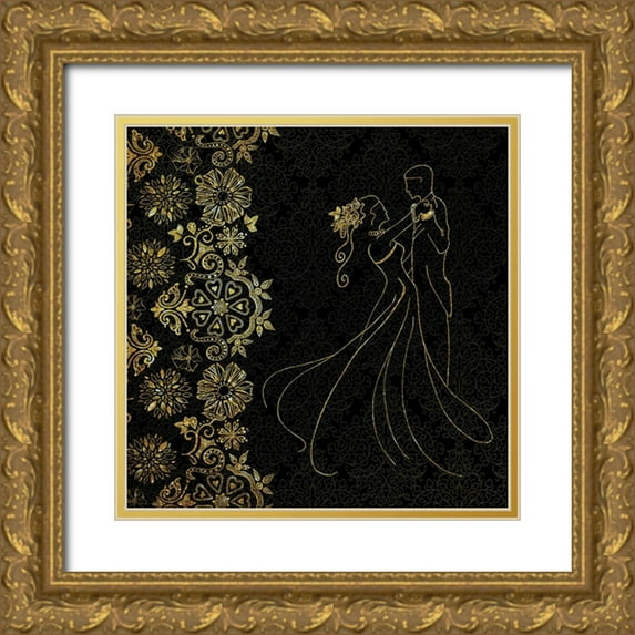 LightBoxJournal 26x26 Gold Ornate Wood Framed with Double Matting Museum Art Print Titled - Forever Love 02
