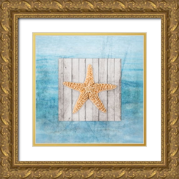 LightBoxJournal 26x26 Gold Ornate Wood Framed with Double Matting Museum Art Print Titled - Framed Gypsy Sea V2 2
