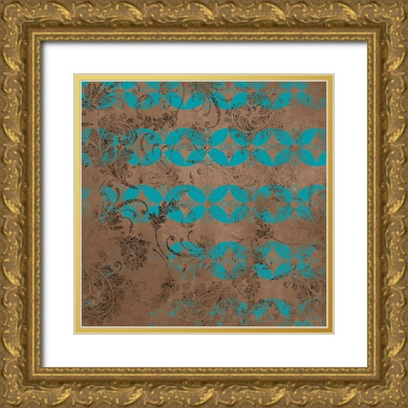 LightBoxJournal 26x26 Gold Ornate Wood Framed with Double Matting Museum Art Print Titled - GypsyHorse CollectionSurfacePattern V1 16