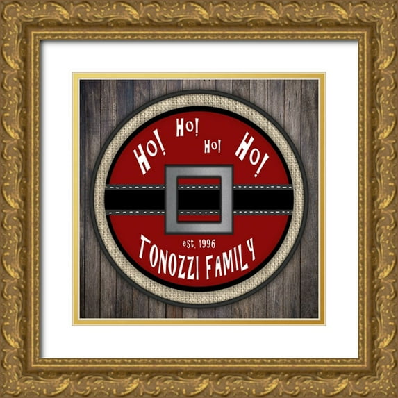 LightBoxJournal 26x26 Gold Ornate Wood Framed with Double Matting Museum Art Print Titled - Personalized Christmas Sign V20 V10