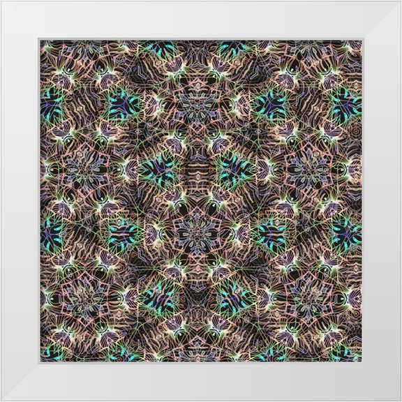 LightBoxJournal 26x26 White Modern Wood Framed Museum Art Print Titled - BoHo Gypsy Pattern 01