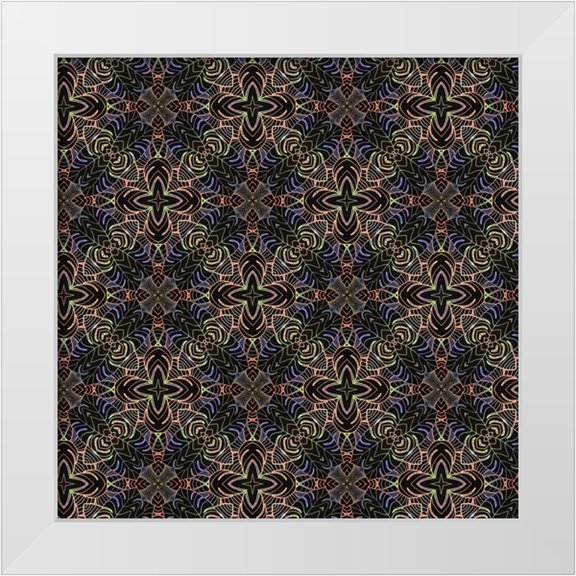 LightBoxJournal 26x26 White Modern Wood Framed Museum Art Print Titled - BoHo Gypsy Pattern 06