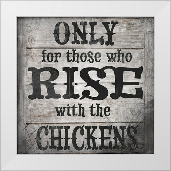LightBoxJournal 26x26 White Modern Wood Framed Museum Art Print Titled - FarmFreshRiseWithTheChickens V1