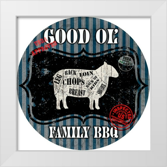 LightBoxJournal 26x26 White Modern Wood Framed Museum Art Print Titled - Good Ol Family BBQ Round