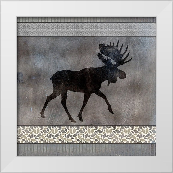 LightBoxJournal 26x26 White Modern Wood Framed Museum Art Print Titled - Moose Pattern Moose square