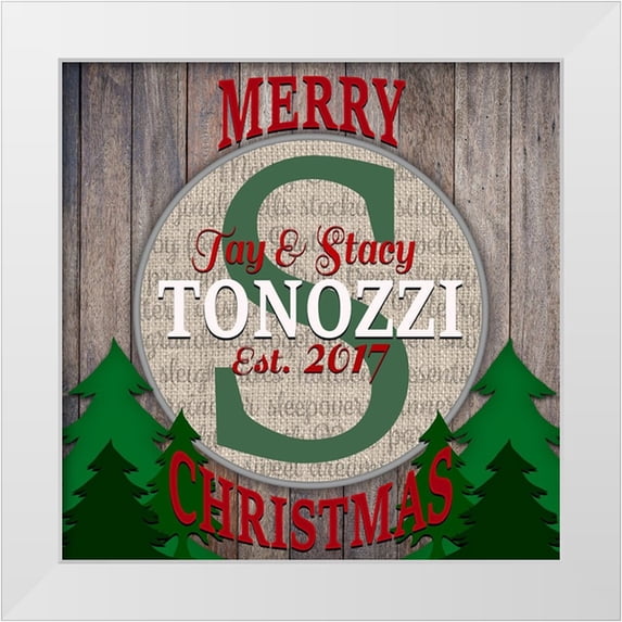 LightBoxJournal 26x26 White Modern Wood Framed Museum Art Print Titled - Personalized Christmas Sign V1