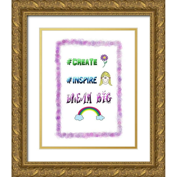 LightBoxJournal 26x32 Gold Ornate Wood Framed with Double Matting Museum Art Print Titled - Create Inspire Dream