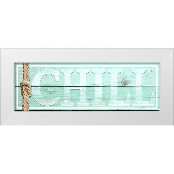 LightBoxJournal 32x13 White Modern Wood Framed Museum Art Print Titled - Gypsy Sea Sign V1 3