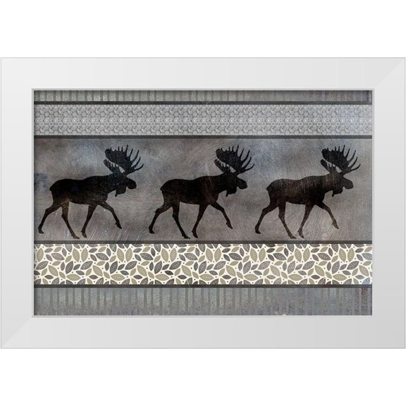 LightBoxJournal 32x23 White Modern Wood Framed Museum Art Print Titled - Moose Pattern