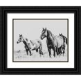 thumbnail image 1 of LightBoxJournal 32x26 Black Ornate Wood Framed with Double Matting Museum Art Print Titled - Wild Horses of the Great Basin 04, 1 of 4