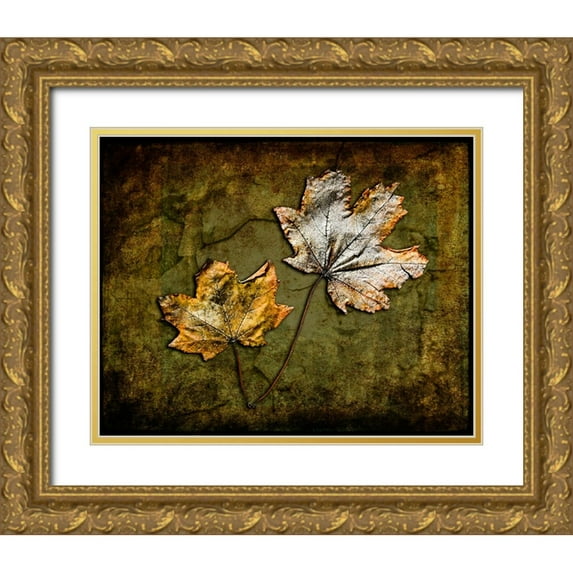 LightBoxJournal 32x26 Gold Ornate Wood Framed with Double Matting Museum Art Print Titled - Metallic Leaf 2