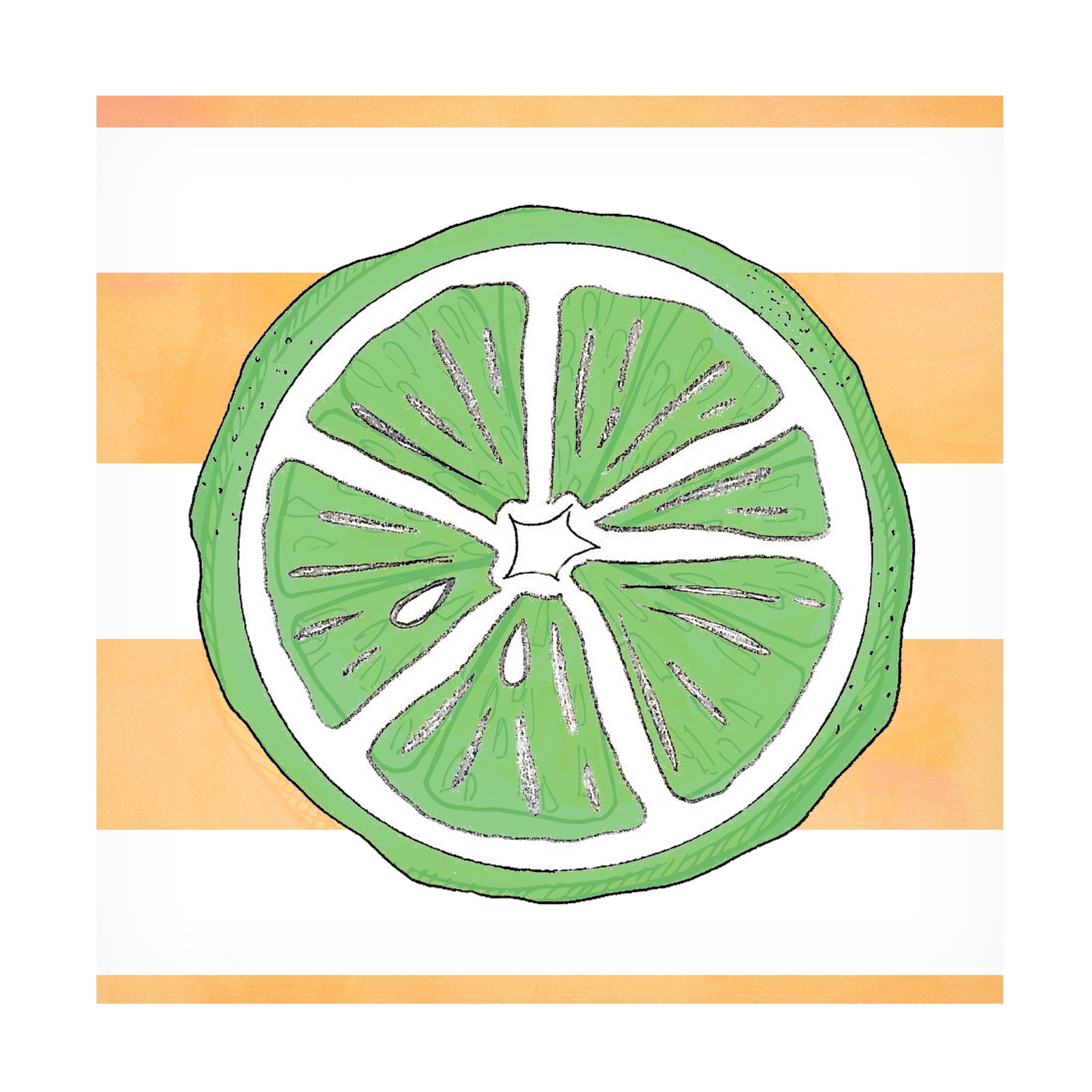 Summer Time Lemon Canvas Art in Green and Orange