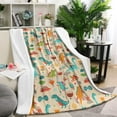 thumbnail image 1 of LightColor Dinosaurs Flowers Pattern Blanket,Comfortable Soft Lamb Wool Throw Blanket,All Season,Warm Lightweight Blankets for Sofa Bed Couch Living Room Chair,40"x50", 1 of 4