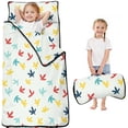 thumbnail image 1 of LightColorful BirdsFootprints Pattern Teens Toddler Nap Mat with Pillow, Sleeping Mat Bag for Preschool Daycare 50"x20", 1 of 6