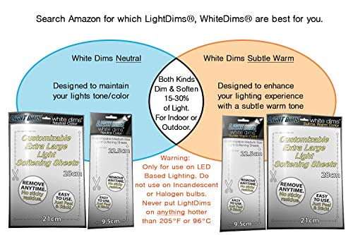 LightDims Bianco Dimensioni Luce Dimming/Rammollimento Fogli Per Harsh