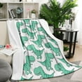 thumbnail image 1 of LightGreen Cartoon Dinosaurs Pattern Blanket,Comfortable Soft Lamb Wool Throw Blanket,All Season,Warm Lightweight Blankets for Sofa Bed Couch Living Room Chair,50"x60", 1 of 4