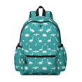 thumbnail image 1 of LightGreen Cartoon Dinosaurs Silhouettes Cute School Backpack with Padded Back and Adjustable Shoulder Straps 13.4"x11"x4.7", 1 of 5