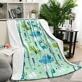 thumbnail image 1 of LightGreen Cartoon Dinosaurs Trees Pattern Blanket,Comfortable Soft Lamb Wool Throw Blanket,All Season,Warm Lightweight Blankets for Sofa Bed Couch Living Room Chair,50"x60", 1 of 4