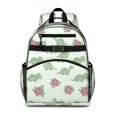 thumbnail image 1 of LightGreen Dinosaurs Floral Pattern Cute School Backpack Bag for School with Padded Back and Adjustable Shoulder Straps 15.25"x11.5"x5.25", 1 of 5