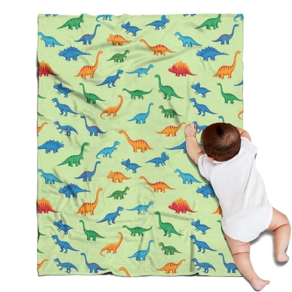 LightGreen Multicolor Dinosaurs Blanket,Comfortable Soft Lamb Wool Throw Blanket,All Season,Warm Lightweight Blankets for Sofa Bed Couch Living Room Chair,30"x40"