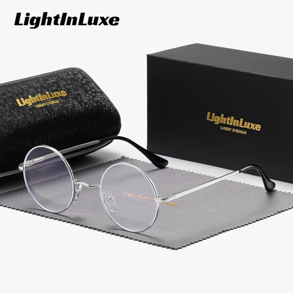 LightInLuxe Unisex Retro Exquisite Full-frame Anti-blue Light Plano Glasses Outdoor Activities Round Frame Plano Glasses
