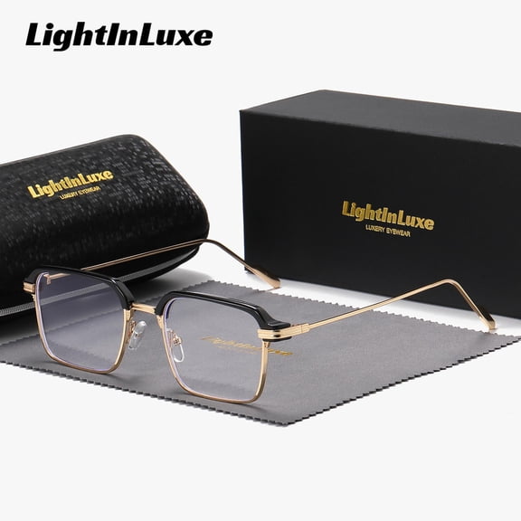 LightInLuxe Unisex Retro Full Frame Anti-Blue Light Glasses Subtle, Day-Long Comfort with Clear Vision and Minimalist