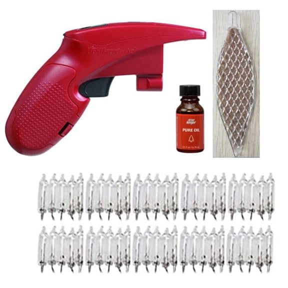 LightKeeper Pro Quick Fix Incandescent Christmas Holiday Light Set Repair Tool (UL Listed (#230566) + Scented Ornament to Hang on Your Tree + Ounce of Pure Oil and 50 Clear Replacement Bulbs