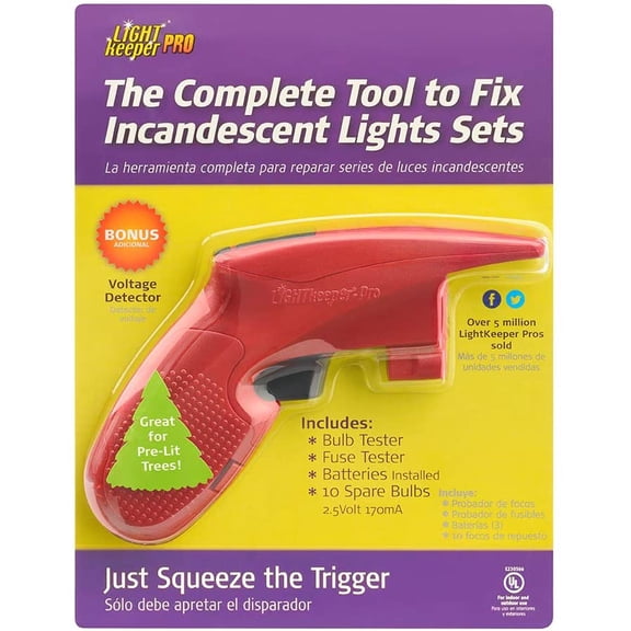 LightKeeper Pro Quick Fix Incandescent Christmas Holiday Light Set Repair Tool | UL Listed (#230566)