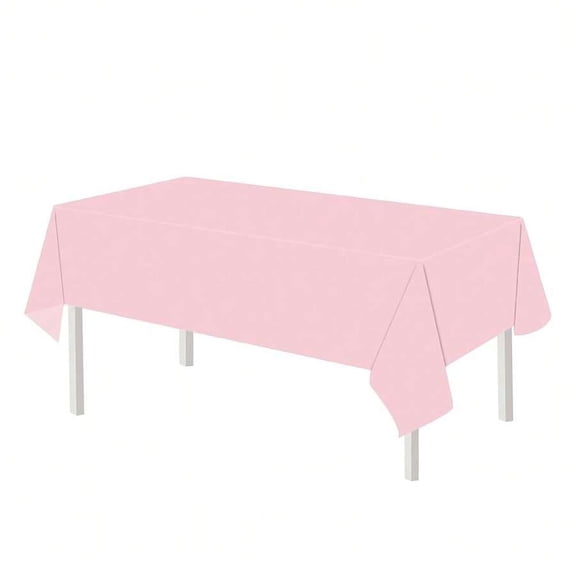 LightPink Plastic Disposable Tablecloth 54x108 Inch Rectangle For Wedding Birthday Party Picnic Decor