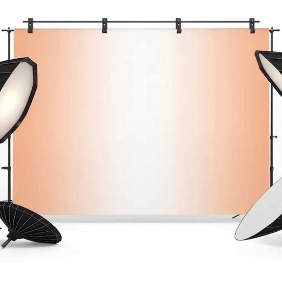 LightSalmon Ombre Backdrop for Photoshoot, Photography Photo Studio Background Wall Backdrop, Modern Gradient Abstract Art Back Drop Banner Panel for Portraits Wedding Live Streaming Decor 7x5Ft