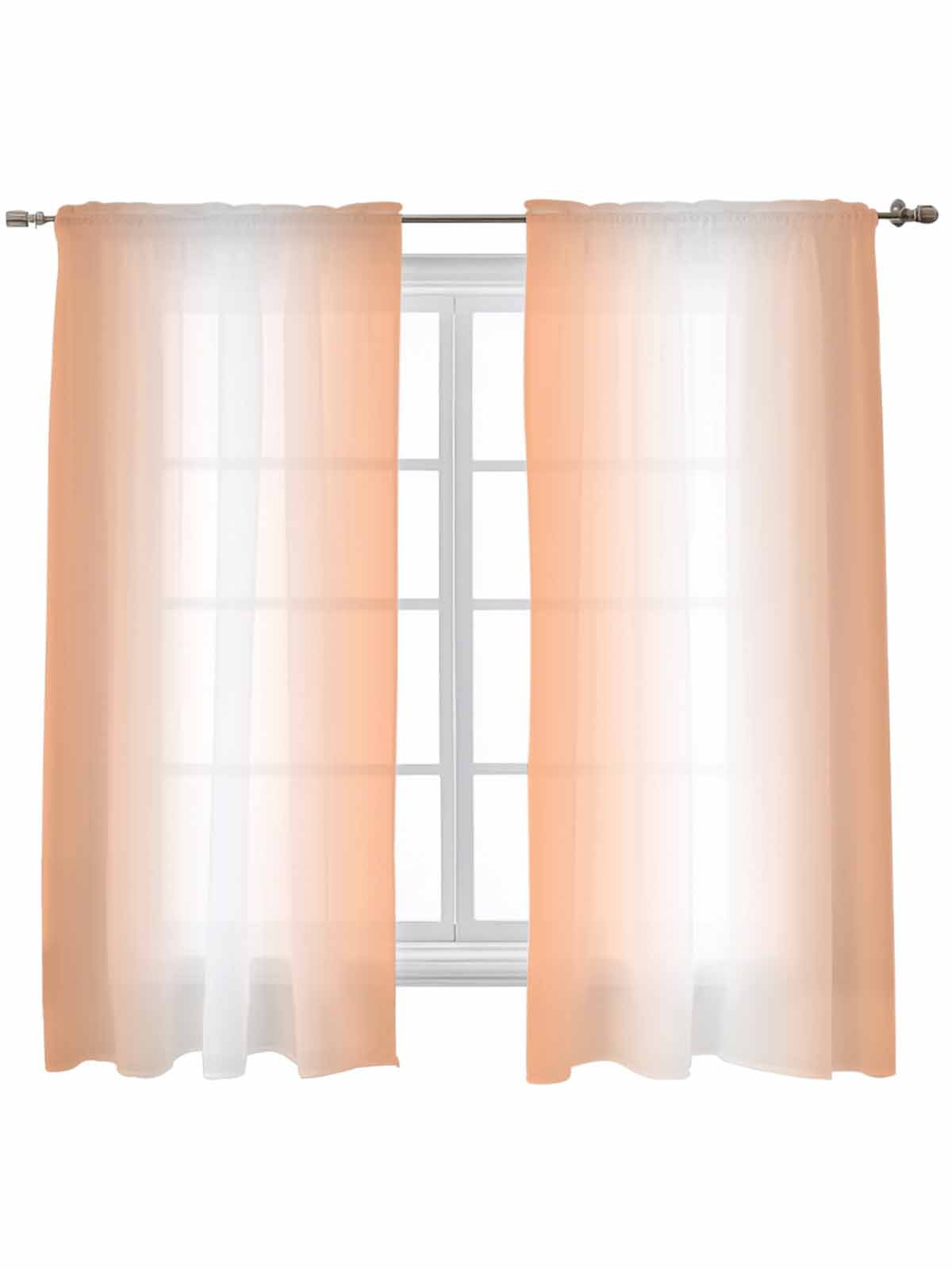 LightSalmon Ombre Curtains 72 Inch Length, Sheer Curtains for Bedroom ...