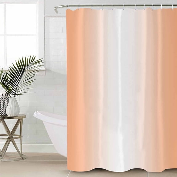 LightSalmon Ombre Waterproof Fabric Shower Curtain, Modern Gradient Abstract Art Shower Curtain for Bathroom Curtains Bathtubs Hotel Washable Shower Curtains with 12 Hooks Extra Long 72x96