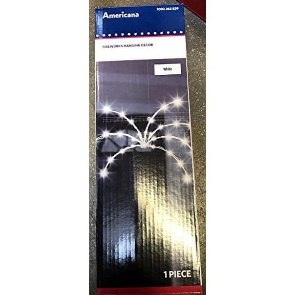 LightShow 28-Light LED White Fireworks Hanging Light Decor Set Battery Operated