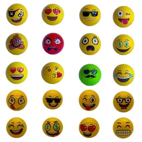 Lightahead Emoticon Golf Balls  Set of 12 Distinctive Putting Practice Golf Balls for Enthusiastic Golfers. Randomly Selected from Listing Images  Novelty Golf Gift
