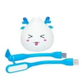 thumbnail image 1 of Lightahead Mini Dual Function USB Fan + USB LED Light Lamp Portable Flexible Inter-Changeable with Cat shaped lamp base, BLUE, 1 of 3