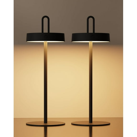 Lightapex 2-Pack Cordless Table Lamps - Portable Rechargeable Bedside Lamps with Stepless Dimming and Touch Control