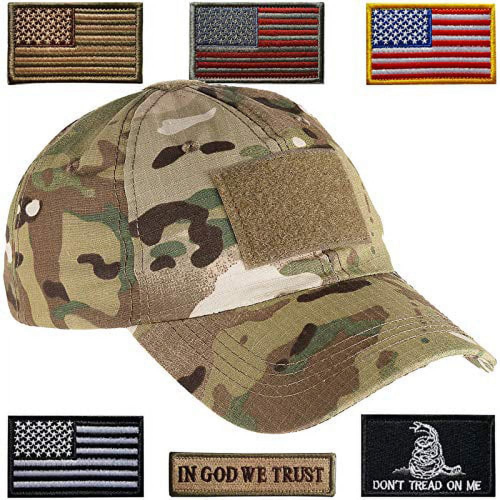 Lightbird Tactical Hat with 6 Pieces Tactical Military Patches, Adjustable  Operator Hat, Durable Tactical OCP Flag Ball Cap Hat for Men Work, Gym,  Hiking and More 