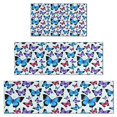 thumbnail image 1 of Lightblue Butterfly Pattern Kitchen Rugs Sets Of 3,Kitchen Runner Rugs Non Skid Washable,Decorative Kitchen Floor Mats for Kitchen,Sink,Laundry,17"x30"+ 17"x47" + 17"x59", 1 of 6