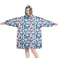 thumbnail image 1 of Lightblue Butterfly Pattern Wearable Oversized Blanket,Wearable Blanket Hoodie for Adults,Cozy Hooded Blankets with Super Pockets,Super Warm Fuzzy Pullover for Women & Men, 1 of 6