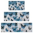 thumbnail image 1 of Lightblue Butterfly Sparkle Pattern Kitchen Rugs Sets Of 3,Kitchen Runner Rugs Non Skid Washable,Decorative Kitchen Floor Mats for Kitchen,Sink,Laundry,17"x30"+ 17"x47" + 17"x59", 1 of 6