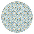 thumbnail image 1 of Lightblue Daisy Flower Green Dots Pattern Round Fitted Tablecloth with Elastic Edge,Dining Table Cover Waterproof,Outdoor Round Tablecloth for Camping,Dining,Indoor and Outdoor, 1 of 7